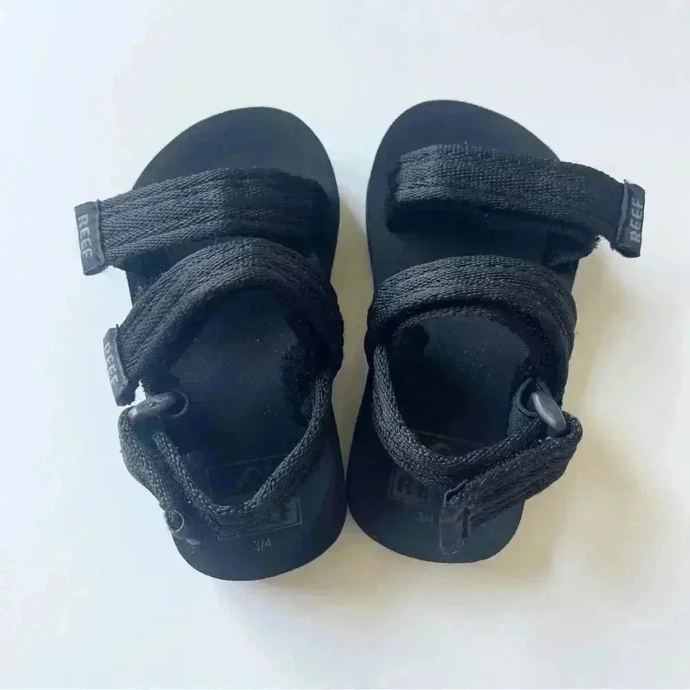 Reef Little Ahi Black Convertible Sandal EUC